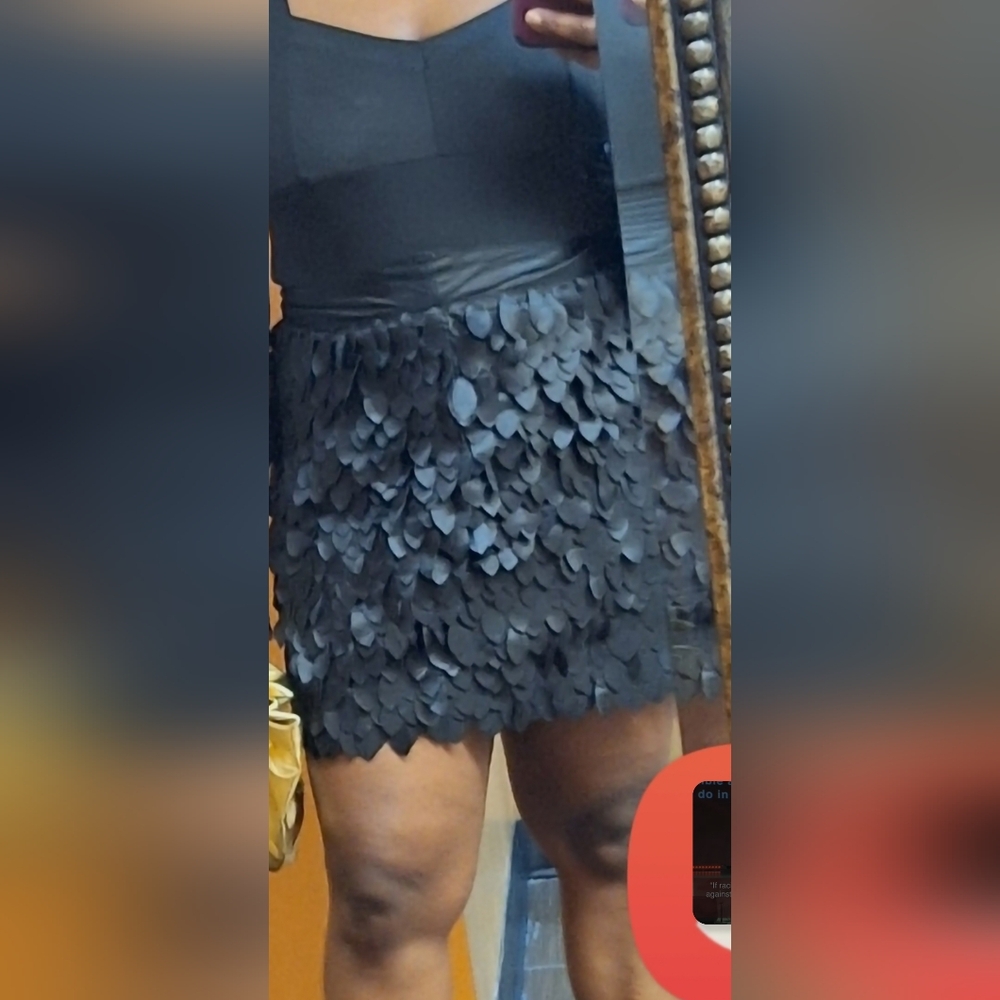 Elegant Black Skirt with Textured Design